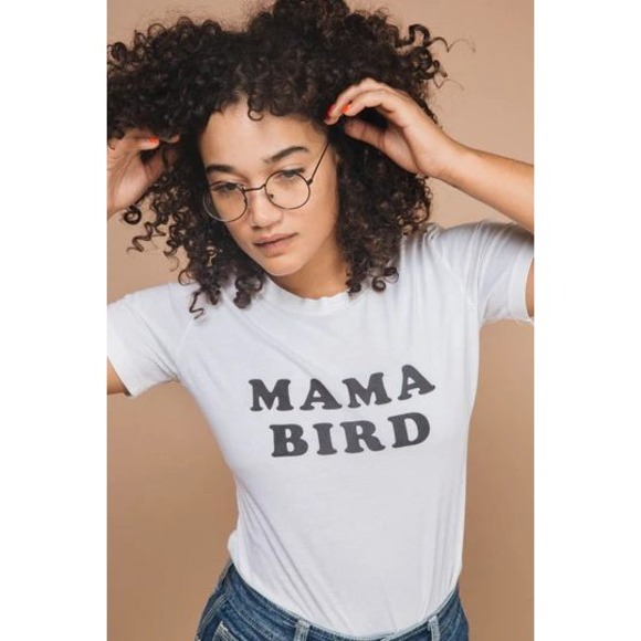 Mama Bird Graphic Tee Crewneck Short Sleeve Casual Top T-Shirt Women's - Picture 3 of 6